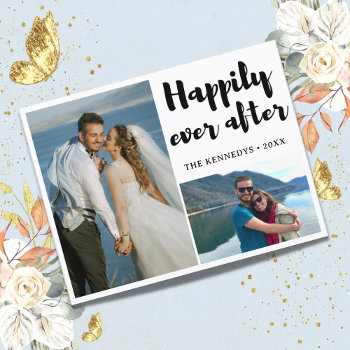 Happily Ever After 2 Photo Wedding Announcement by weddingimpressions at Zazzle