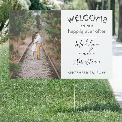 Happily Ever After 2 Sided Large Wedding Welcome Sign