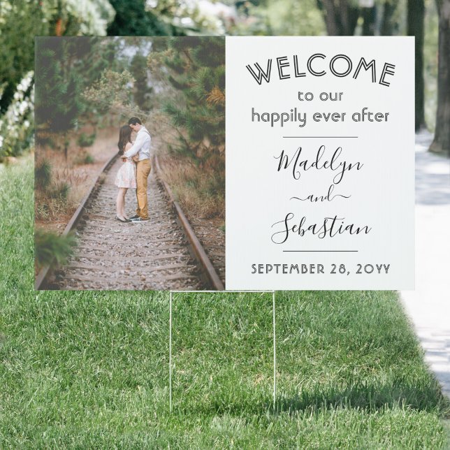 Happily Ever After 2 Sided Large Wedding Welcome Sign (Creator Uploaded)