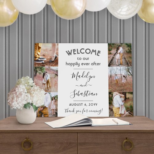 Happily Ever After 6 Photo Collage Wedding Welcome Foam Board