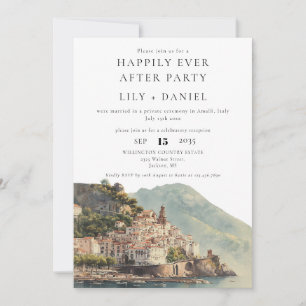 Happily Ever After Amalfi Wedding Photo Invitation