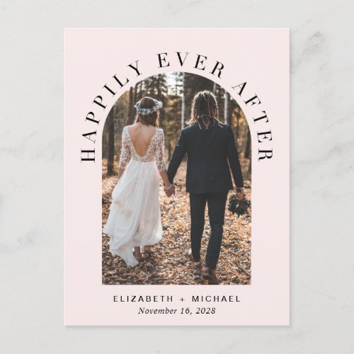 Happily Ever After Arch Photo Wedding Reception Announcement Postcard