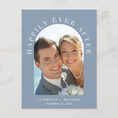 Happily Ever After Arch Photo Wedding Reception Announcement Postcard