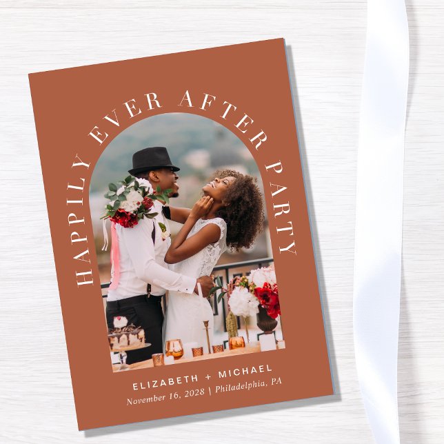 Happily Ever After Arch Photo Wedding Reception Invitation (Creator Uploaded)