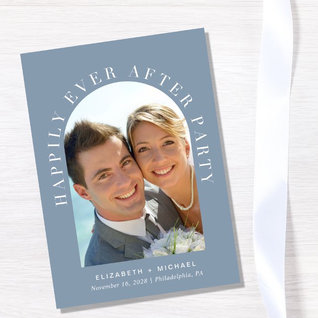 Happily Ever After Arch Photo Wedding Reception Invitation (Creator Uploaded)