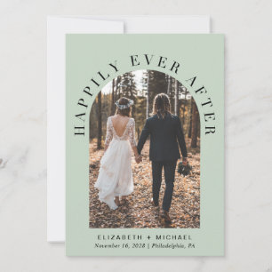 Happily Ever After Arch Photo Wedding Reception Invitation