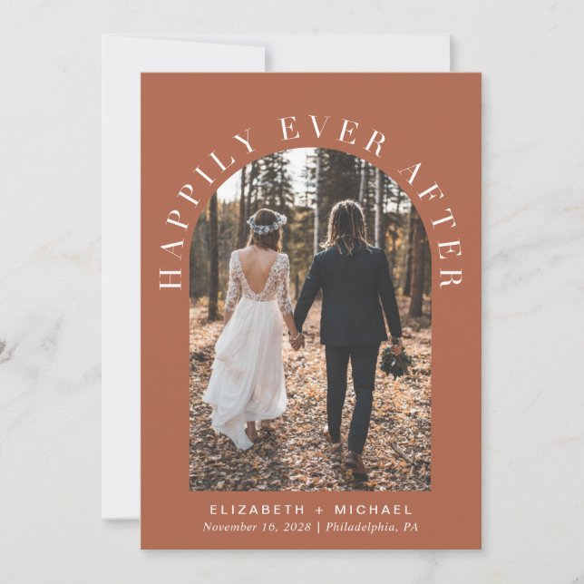 Happily Ever After Arch Photo Wedding Reception Invitation (Front)