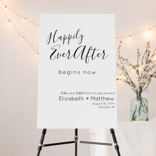 Happily Ever After Begins Now Wedding Welcome Foam Board