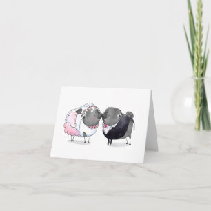Happily Ever After black pug wedding card