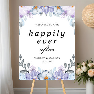 Happily Ever After Blush Floral Wedding Welcome Foam Board