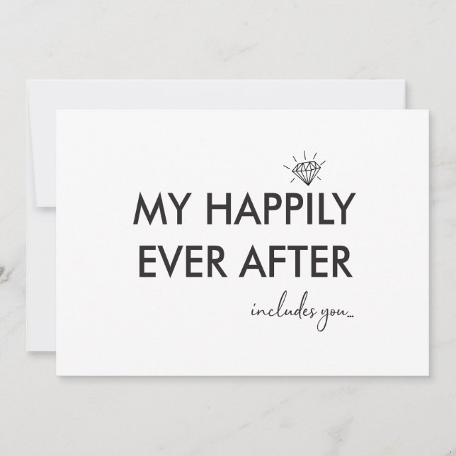 Happily ever after bridesmaid proposal flat card (Front)