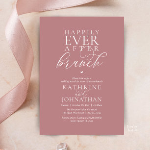 Happily Ever After Brunch Classy Wedding Elopement Invitation