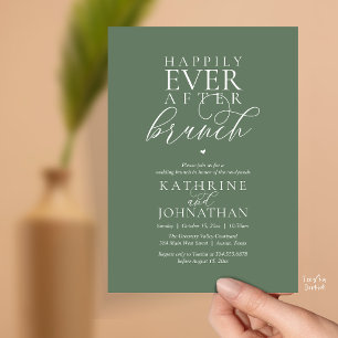Happily Ever After Brunch Classy Wedding Elopement Invitation