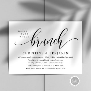 Happily Ever After Brunch Elopement, Modern Script Invitation