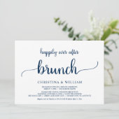 Happily Ever After Brunch, Elopement, Navy Blue Invitation (Standing Front)