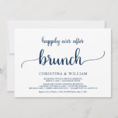 Happily Ever After Brunch, Elopement, Navy Blue Invitation (Front)