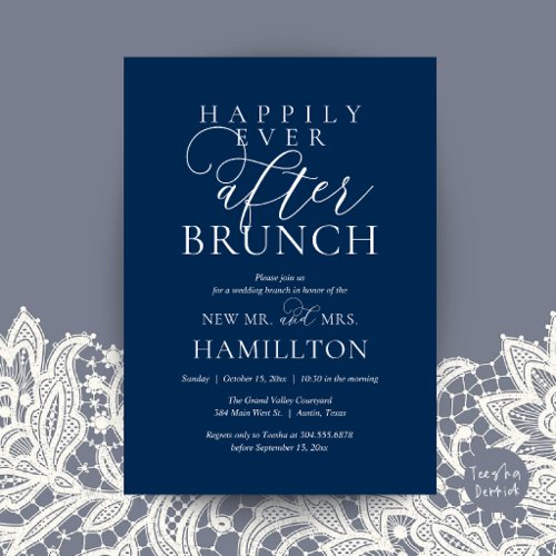 Happily Ever After Brunch Modern Post Wedding Invitation