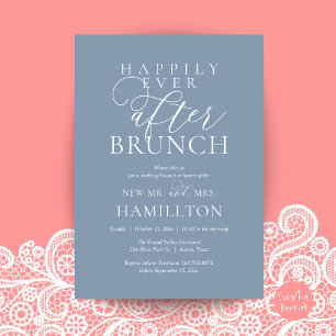 Happily Ever After Brunch Modern Post Wedding Invitation