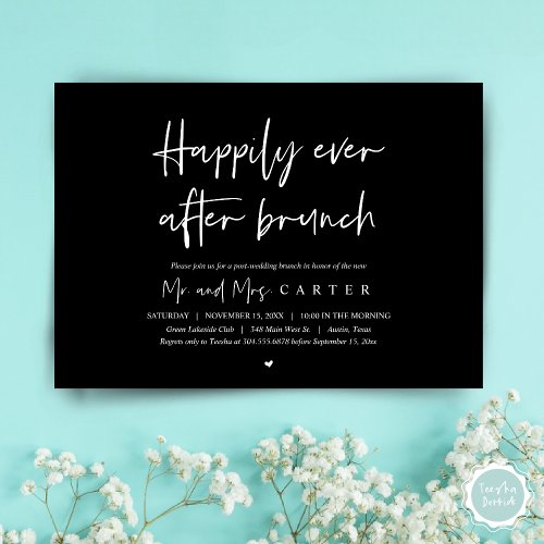 Happily ever after brunch Modern post wedding Invitation