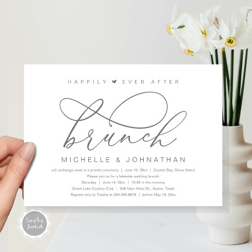 Happily Ever After Brunch Modern Romantic Party Invitation