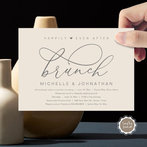 Happily Ever After Brunch Modern Romantic Party Invitation