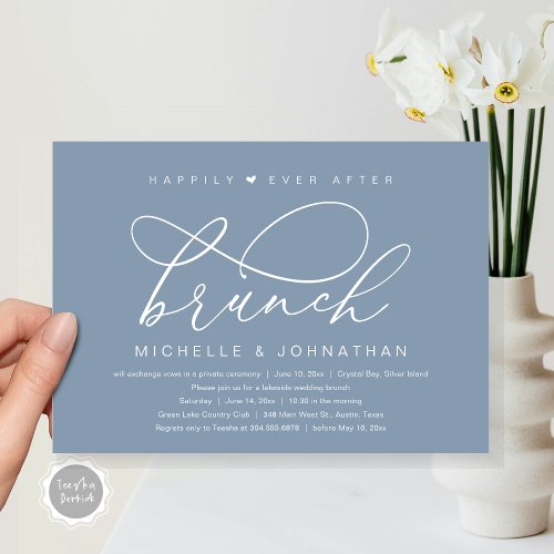 Happily Ever After Brunch Modern Romantic Party Invitation