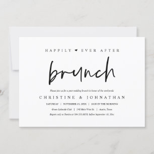 Happily ever after brunch post wedding celebration invitation