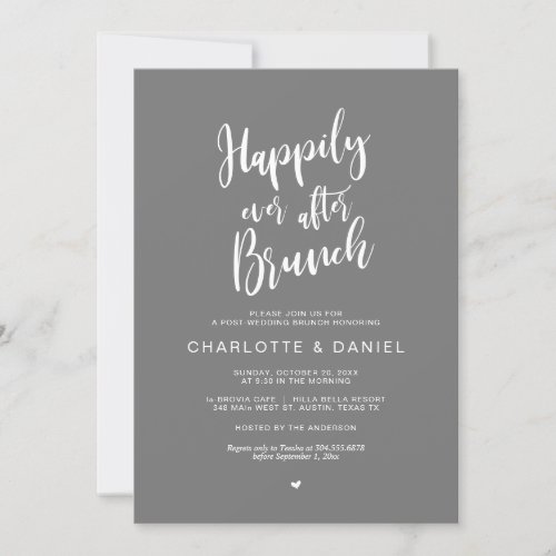 Happily Ever After Brunch Post Wedding Elopement  Invitation