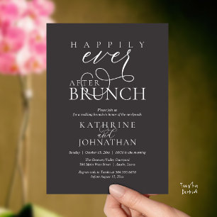 Happily Ever After Brunch Post Wedding Elopement Invitation