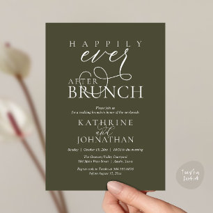 Happily Ever After Brunch Post Wedding Elopement Invitation