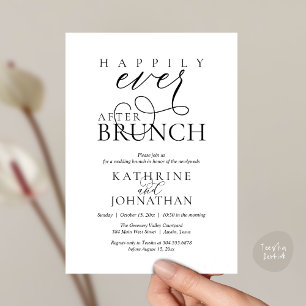 Happily Ever After Brunch Post Wedding Elopement Invitation