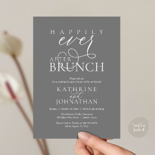 Happily Ever After Brunch Post Wedding Elopement Invitation