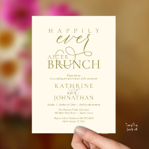 Happily Ever After Brunch Post Wedding Elopement Invitation
