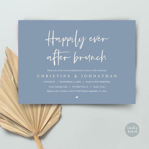 Happily ever after brunch post wedding invitation