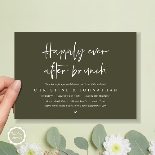 Happily ever after brunch post wedding invitation