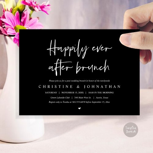 Happily ever after brunch post wedding invitation