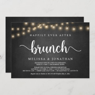 Happily Ever After Brunch, String Light, Elopement Invitation