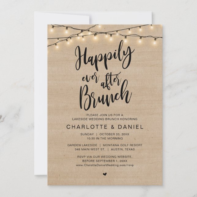 Happily Ever After Brunch, Wedding Elopement Invitation (Front)