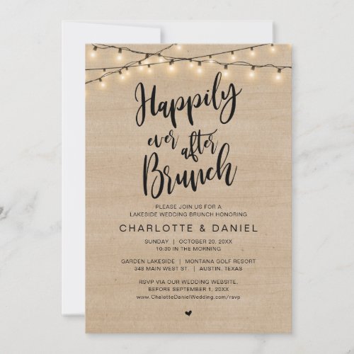 Happily Ever After Brunch Wedding Elopement Invitation