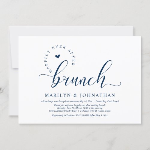 Happily Ever After Brunch Wedding Elopement Invitation