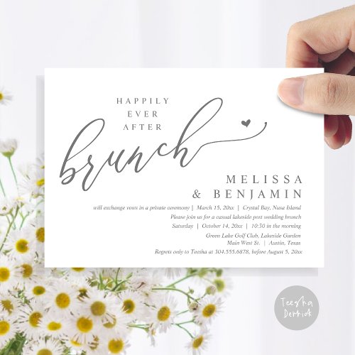 Happily Ever After Brunch Wedding Elopement Invitation