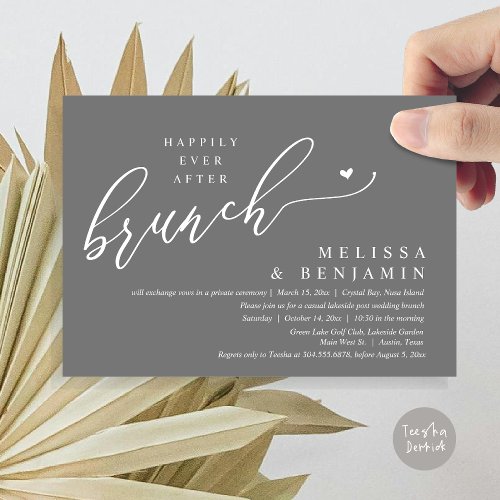 Happily Ever After Brunch Wedding Elopement Invitation