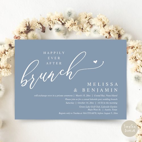 Happily Ever After Brunch Wedding Elopement Invitation