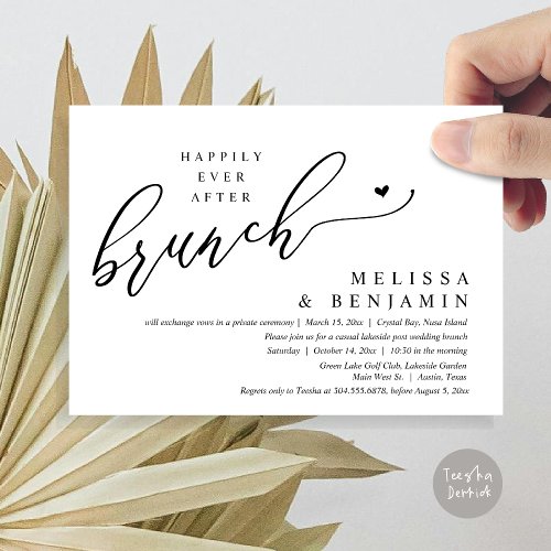 Happily Ever After Brunch Wedding Elopement Invitation