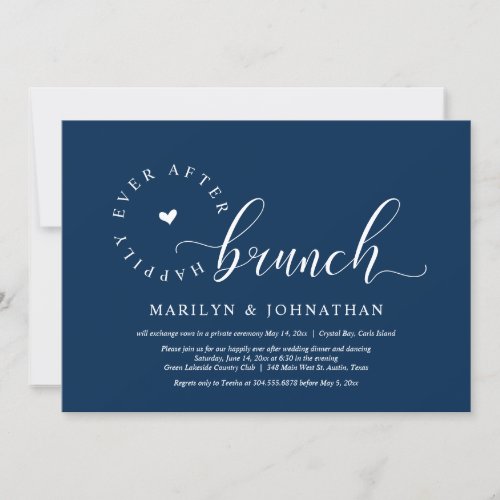 Happily Ever After Brunch Wedding Elopement Party Invitation