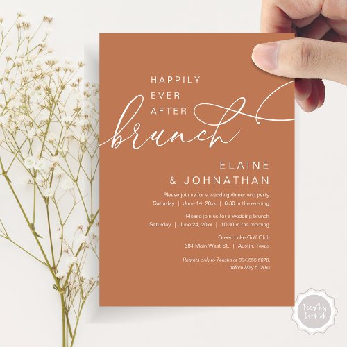 Happily Ever After Brunch Wedding Elopement Party Invitation