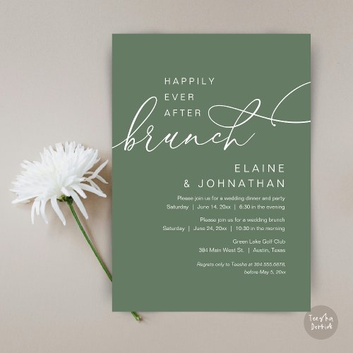 Happily Ever After Brunch Wedding Elopement Party Invitation