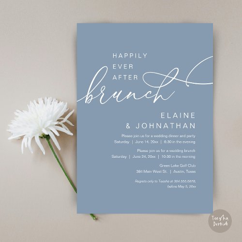 Happily Ever After Brunch Wedding Elopement Party Invitation