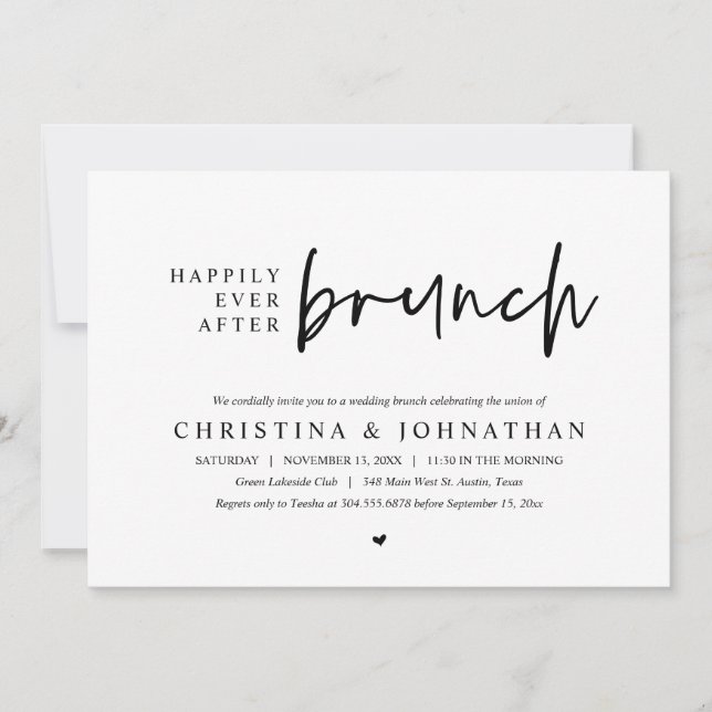 Happily Ever After Brunch Wedding Party, PDF Invitation (Front)