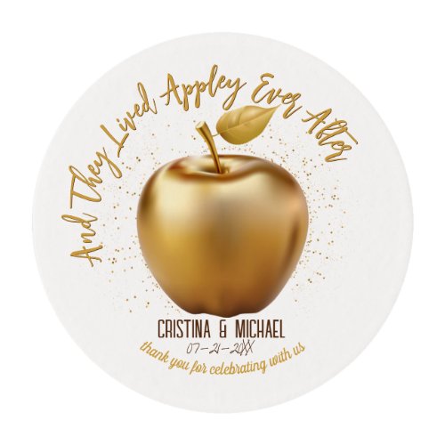 Happily Ever After Caramel Apple Wedding Edible Frosting Rounds
